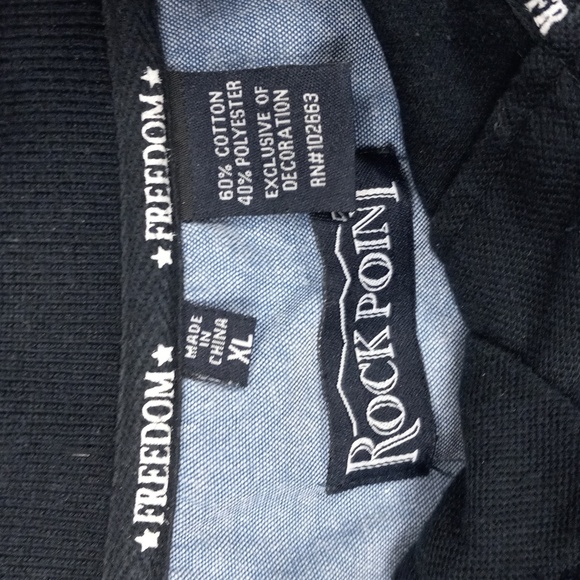 ROCKPOINT FREEDOM RED,WHITE &BLUE SHORT SLEEVE POLO SHIRT WITH STARS ON SHOULDER - Picture 4 of 12